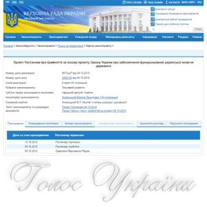 Проект закону «Про забезпечення функціонування української мови як державної» і європейська інтеграція України