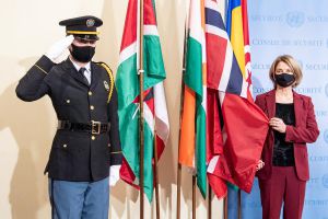 У штаб-квартирі ООН відбулася урочиста церемонія підняття  прапорів обраних шести непостійних членів Ради Безпеки.