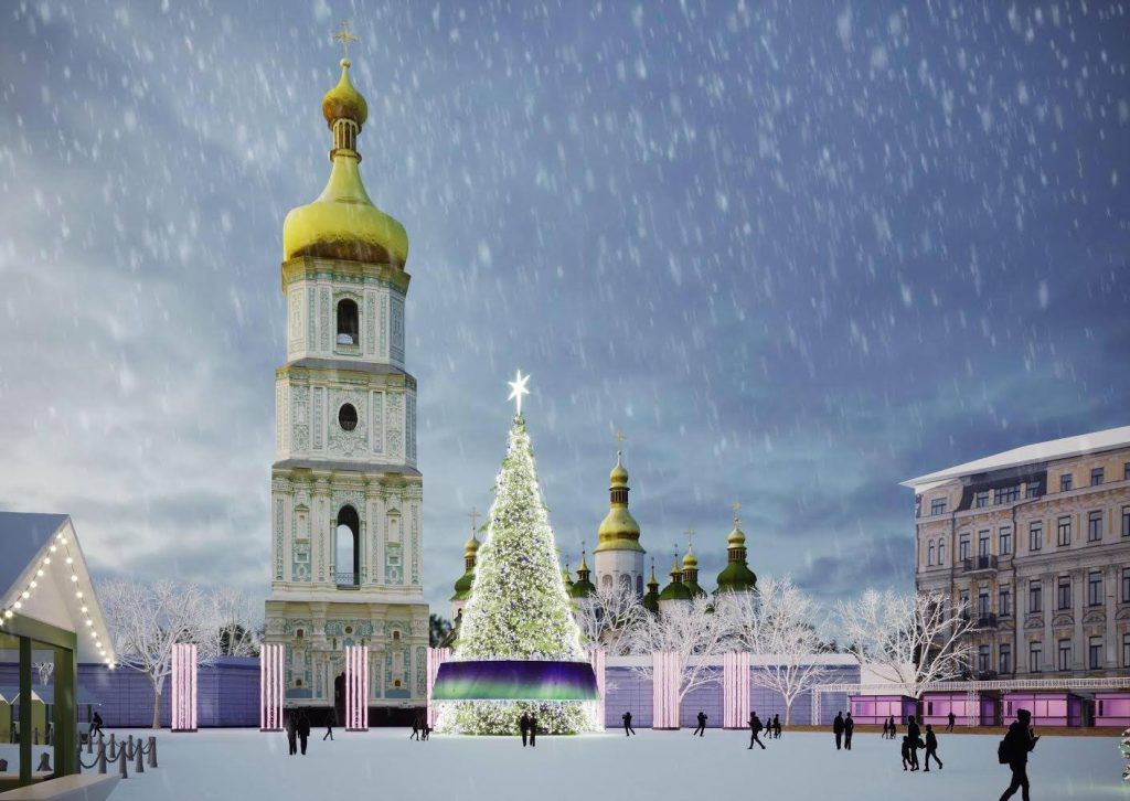 Новогодняя елка в Киеве: европейская классика и народное искусство