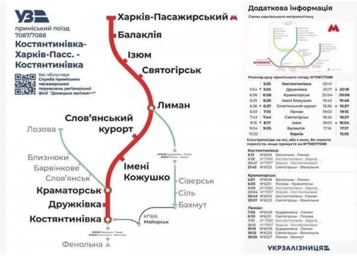 Відновлюють рух електропоїзда між Костянтинівкою та Харковом