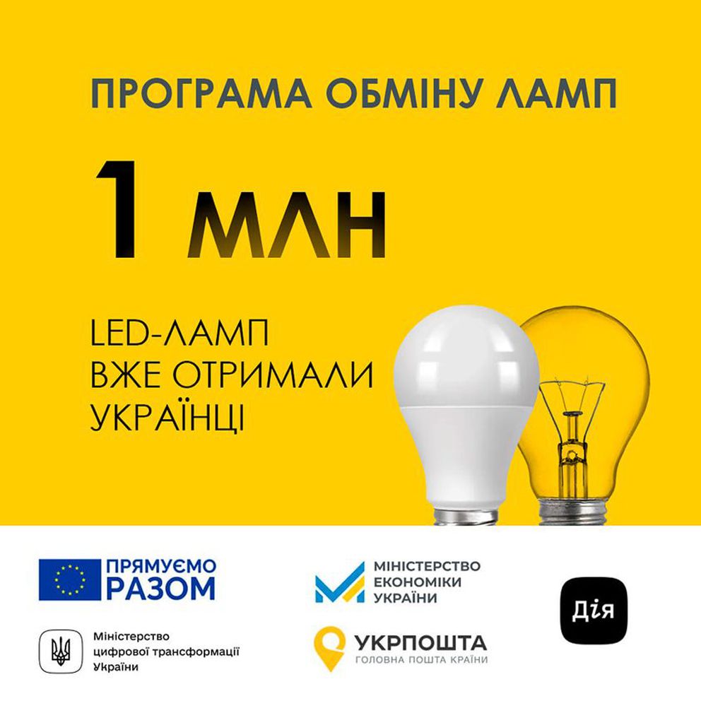 Громади отримали перший мільйон LED-ламп