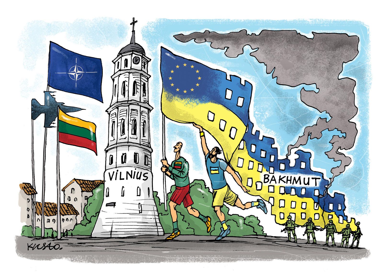  Український прапор з Бахмута — до Вільнюса