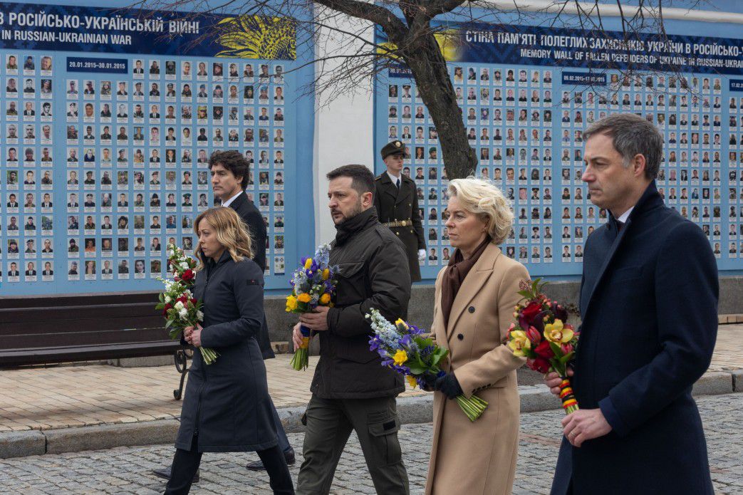 Глава держави разом із Президенткою Єврокомісії та головами урядів Італії, Канади та Бельгії вшанували пам’ять полеглих захисників України 