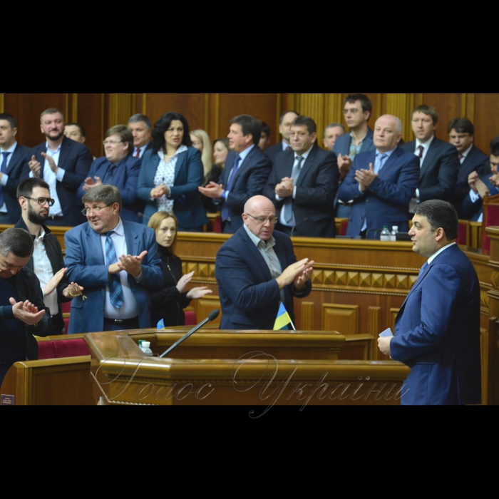 14 квітня 2017 пленарне засідання Верховної Ради України.
Прем’єр міністр України Володимир Гройсман.