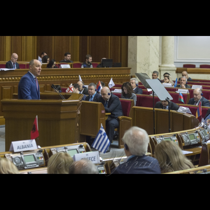 30 листопада 2017 заключне слово Голови Верховної Ради України Андрія Парубія під час офіційного закриття Пленарного засідання Генеральної Асамблеї ПАЧЕС у ВР.