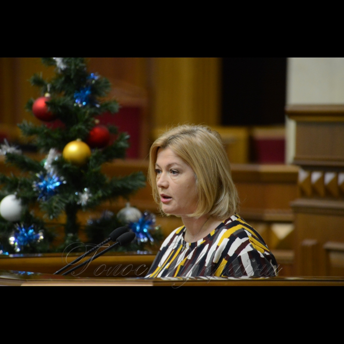 20 грудня 2017 сесія Верховної Ради України. Ірина Геращенко.