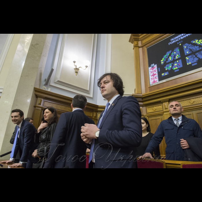 18 січня 2018 делегація парламенту Грузії на чолі з Головою Парламенту Грузії Іраклієм Кобахідзе на засідані Українського  парламенту.