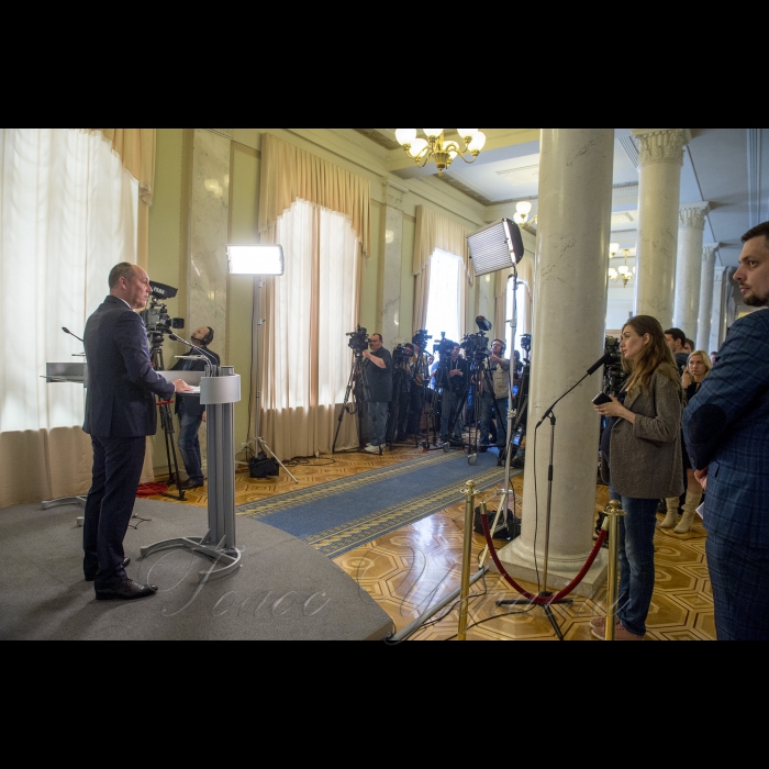 14 травня 2018 брифінг Голови Верховної Ради України Андрія Парубія.