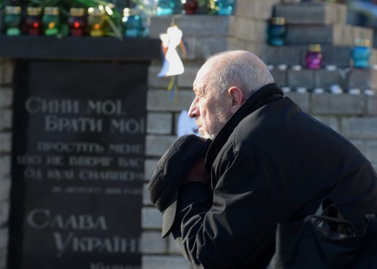 19 лютого 2019 Київ, Алея Небесної Сотні. Вшанування пам’яті загиблих під час Революції Гідності.