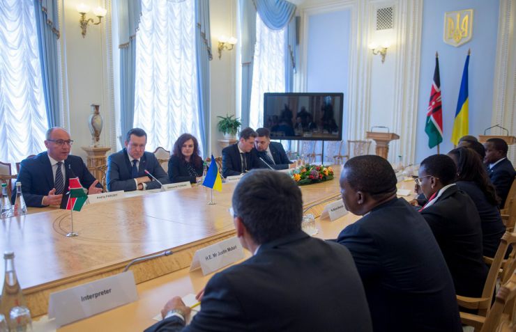13 травня 2019 зустріч Голови Верховної Ради України Андрія Парубія з Головою Національної Асамблеї Парламенту Республіки Кенія Джастіном Мутурі.