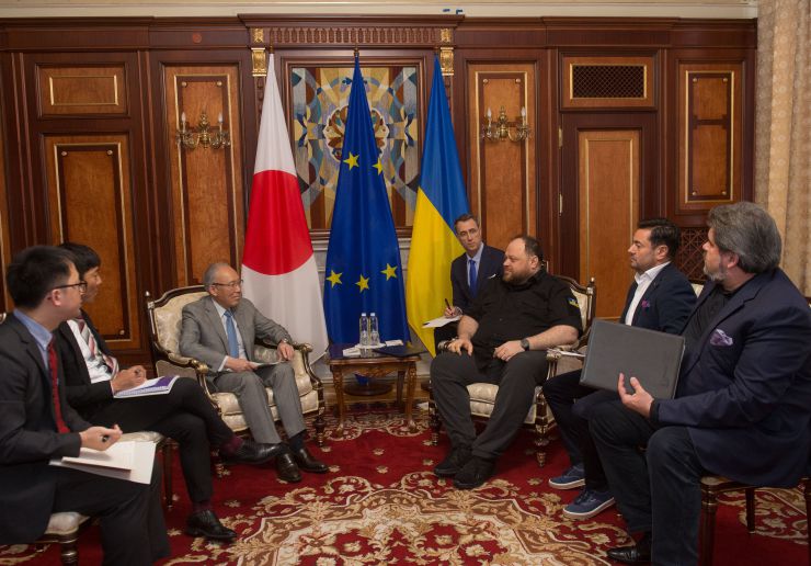 Голова Верховної Ради України Руслан Стефанчук зустрівся з Надзвичайним і Повноважним Послом Японії в Україні Мацудою Кунінорі