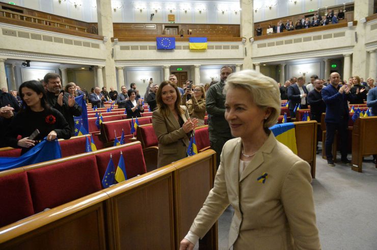Під час візиту до України Президентка Європейської комісії Урсула фон дер Ляєн виступила з промовою у Верховній Раді України