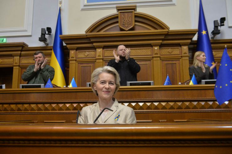 Під час візиту до України Президентка Європейської комісії Урсула фон дер Ляєн виступила з промовою у Верховній Раді України