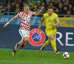 Під час матчу 10-го туру відбіркового циклу чемпіонату світу з футболу 2018 між національною збірною України та командою з Хорватії.