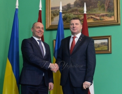 Зустріч Голови Верховної Ради України Андрія Парубія з Президентом Латвійської Республіки Раймондсом Вейонісом.