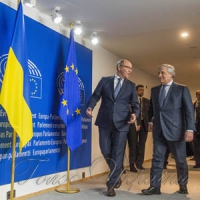 Голова Верховної Ради України Андрій Парубій передав Звернення Верховної Ради України у зв’язку з актом агресії Російської Федерації проти України Президенту Європарламенту Антоніо Таяні