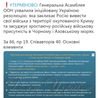 Генасамблея ООН ухвалила резолюцію про мілітаризацію Криму