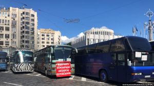 У Київ на акцію протесту з’їхались автоперевізники