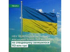 НБУ перерахував на потреби військових понад 15,2 млрд грн
