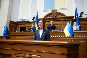 Виступ Спікерки Сеймасу Литовської Республіки Вікторії Чмілітє-Нільсен у Верховній Раді України, 18 червня 2024 року