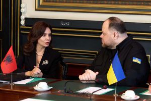 У Брюсселі Руслан Стефанчук зустрівся з Головою Парламенту Республіки Албанія Елісою Спіропалі