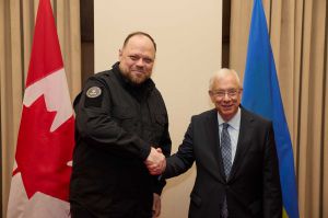Руслан Стефанчук розпочав робочий візит до Канади зустріччю зі Спікером Палати громад Френсісом Скарпаледжею