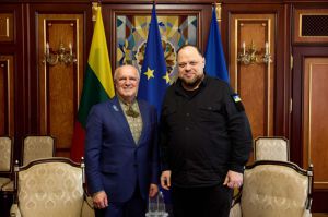 Руслан Стефанчук обговорив зі Спікером Сеймасу Литви Юозасом Олєкасом подальшу співпрацю між парламентами України та Литви