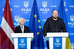 Голова Верховної Ради України Руслан Стефанчук зустрівся зі Спікером Саейми Латвійської Республіки Дайгою Мієрінею