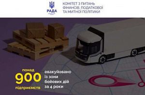 За 4 роки із зони бойових дій евакуйовано понад 900 підприємств — голова Комітету з питань фінансів, податкової та митної політики