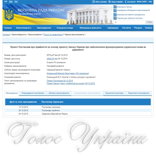 Проект закону «Про забезпечення функціонування української мови як державної» і європейська інтеграція України