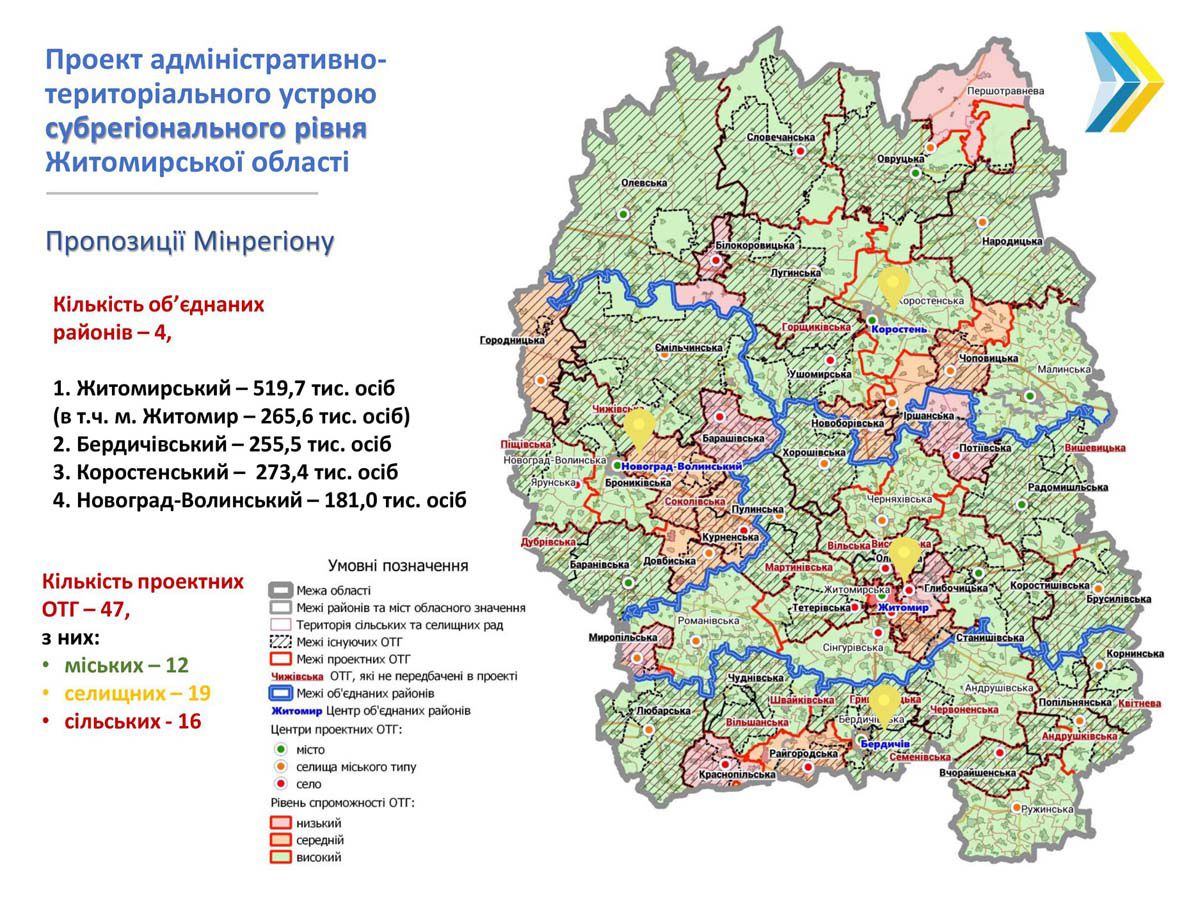 Замість 23 районів  лише чотири