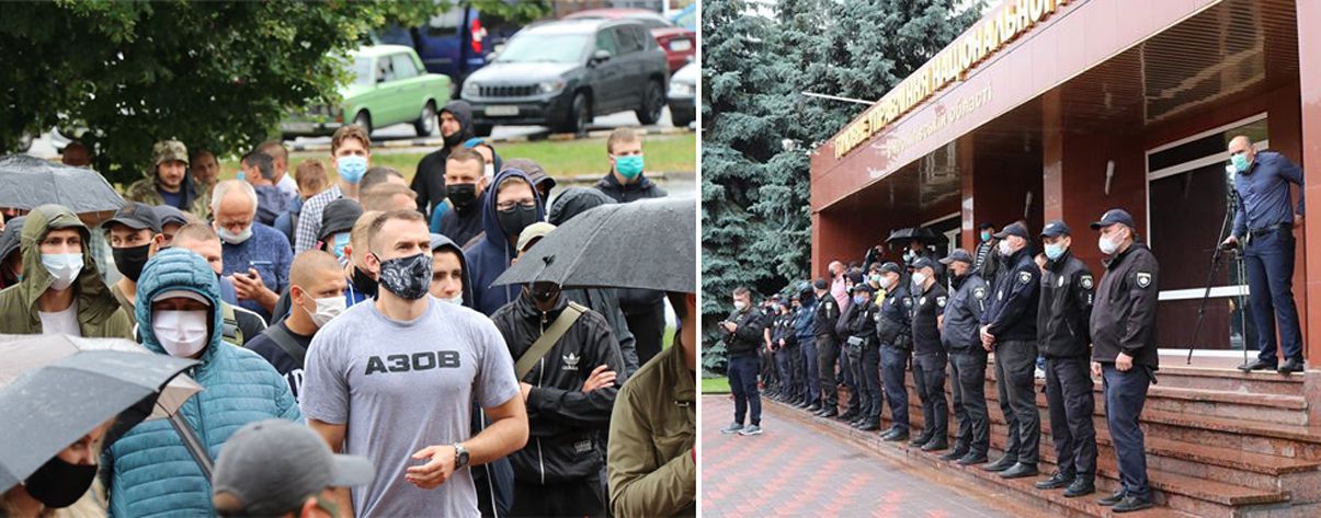 У Чернігові протест під поліцією
