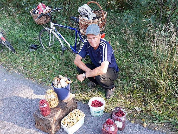 Люди на узбіччі траси Київ — Ковель