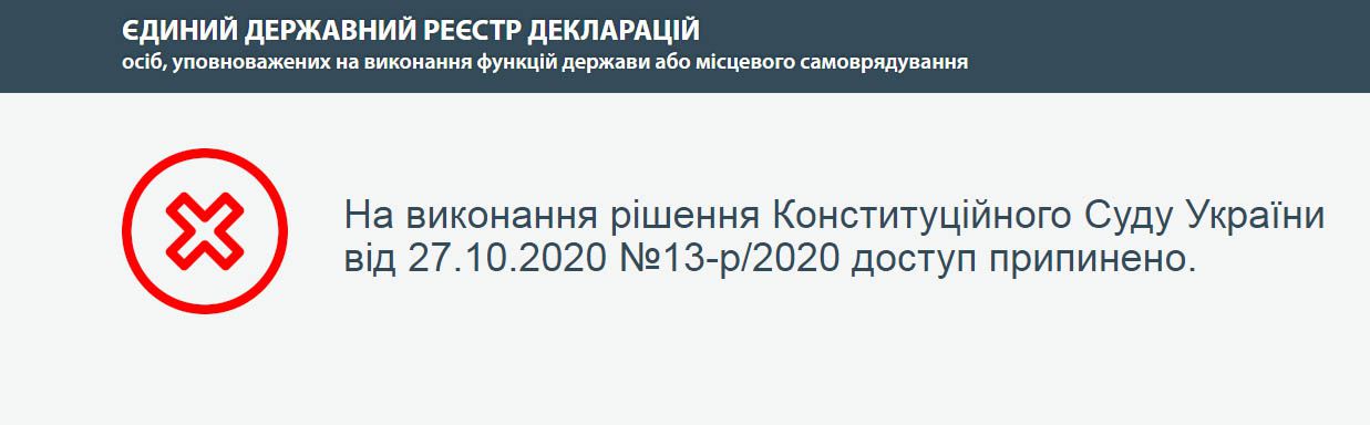 «Повідомлення про корупцію більше не приймаються»
