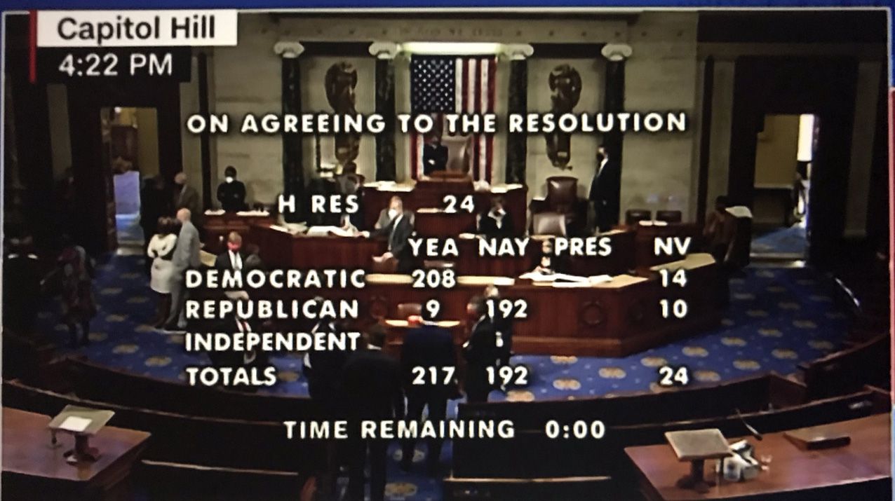 Палата представників удруге проголосувала  за початок процедури імпічменту