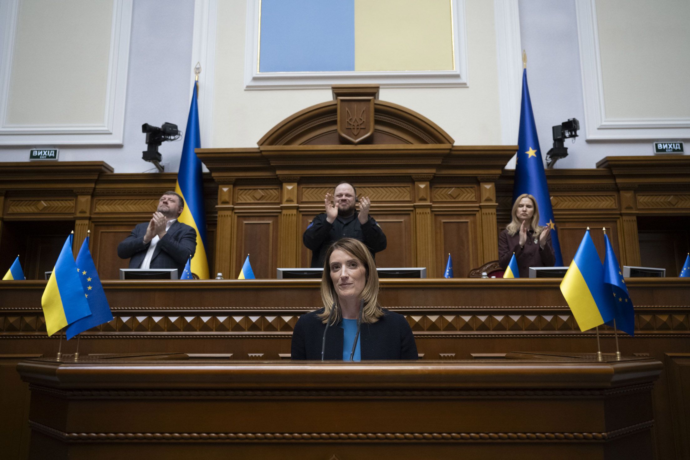 Виступ Президентки Європейського Парламенту Роберти Мецоли у Верховній Раді України, 9 травня 2024 року
