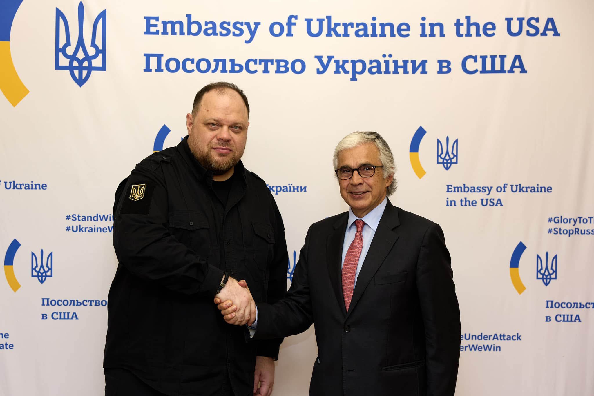 Руслан Стефанчук зустрівся зі своїм колегою, Спікером Асамблеї Республіки Португалія Жозе Педро Агіяр-Бранком