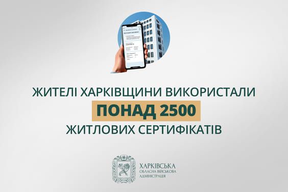 Жителі Харківщини використали понад 2500 житлових сертифікатів
