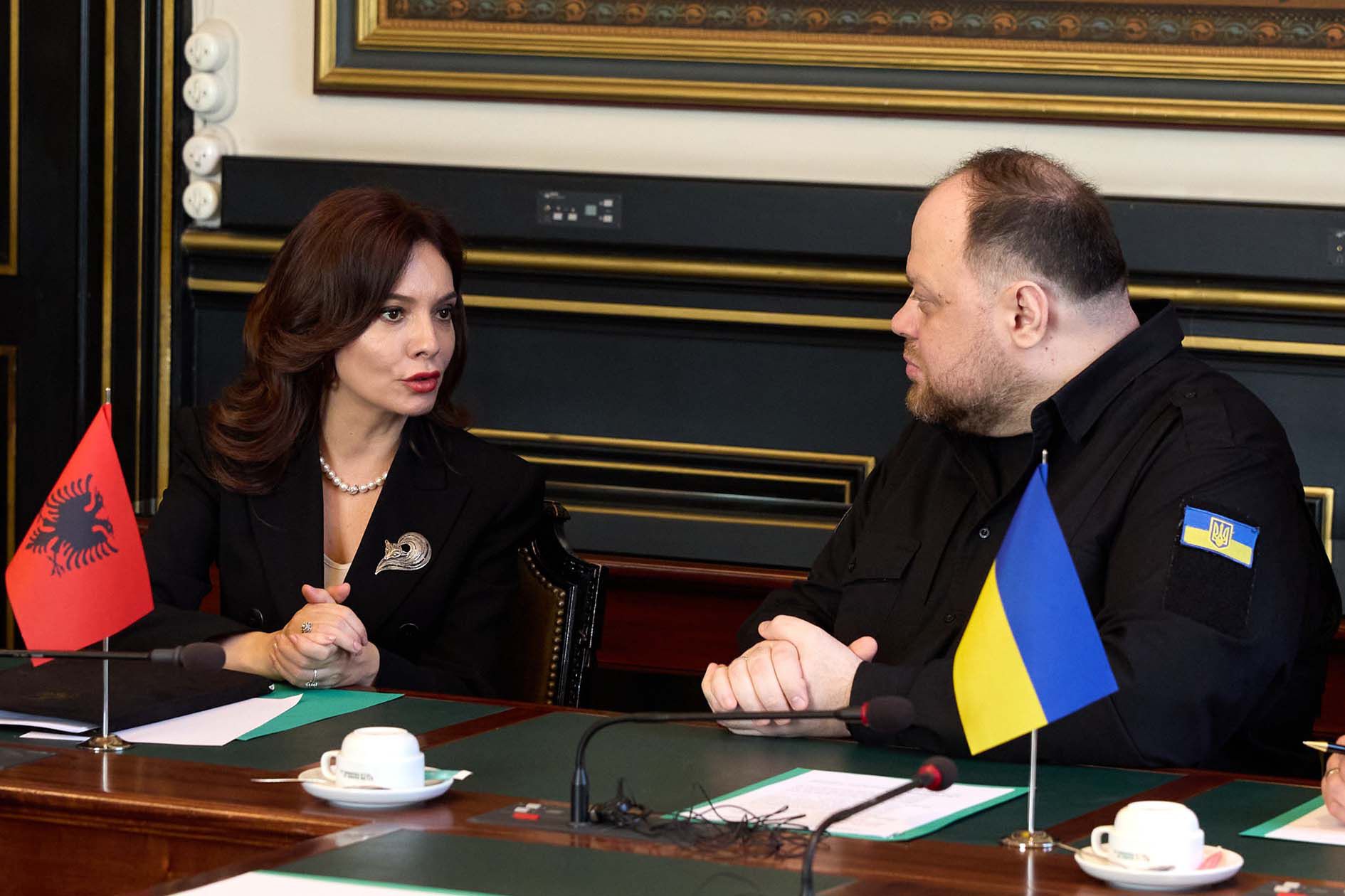 У Брюсселі Руслан Стефанчук зустрівся з Головою Парламенту Республіки Албанія Елісою Спіропалі
