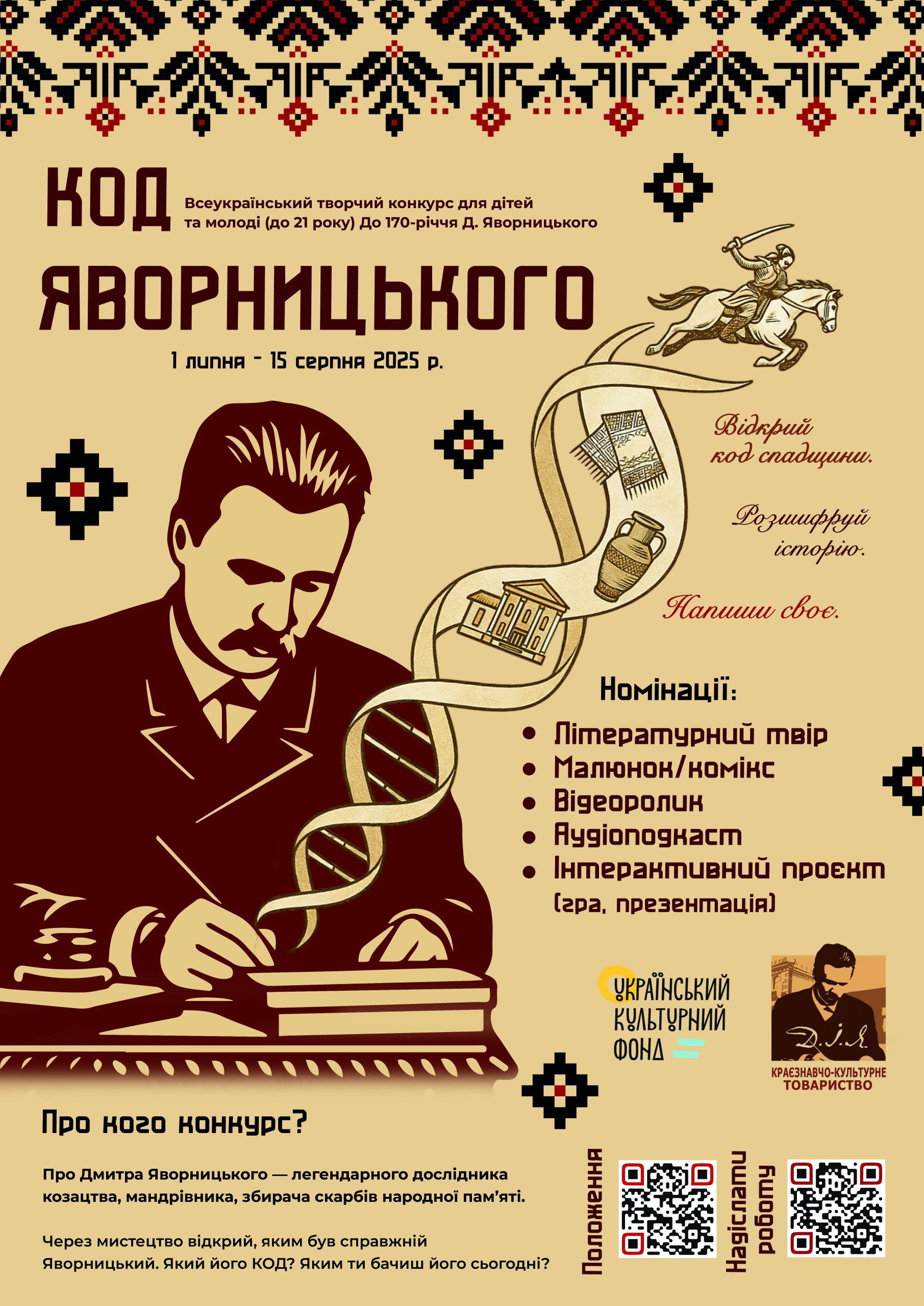 На Рівненщині триває Всеукраїнський конкурс «КОД Яворницького – 2025»