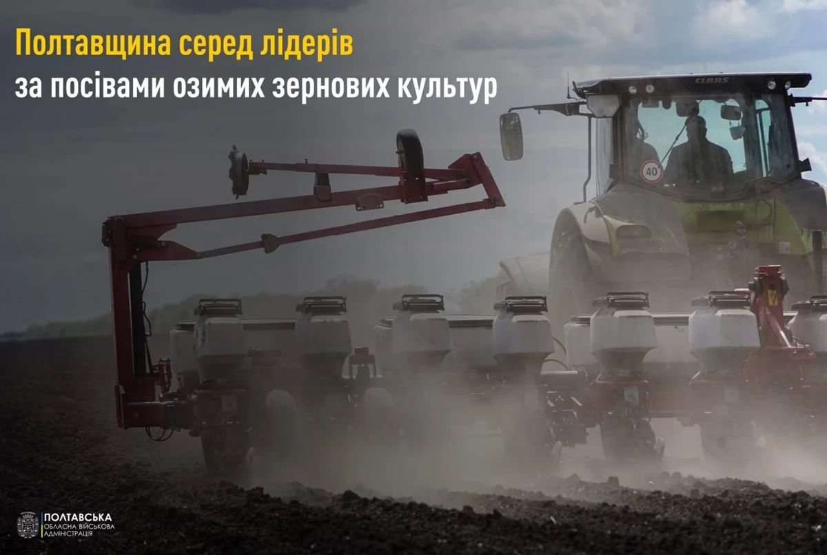 Полтавщина в трійці лідерів за посівами озимини в Україні