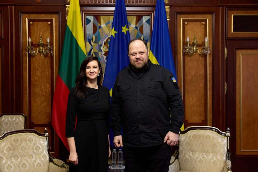 Голова Верховної Ради України Руслан Стефанчук провів зустріч із Прем’єр-міністром Литовської Республіки Інгою Ругінєнє 