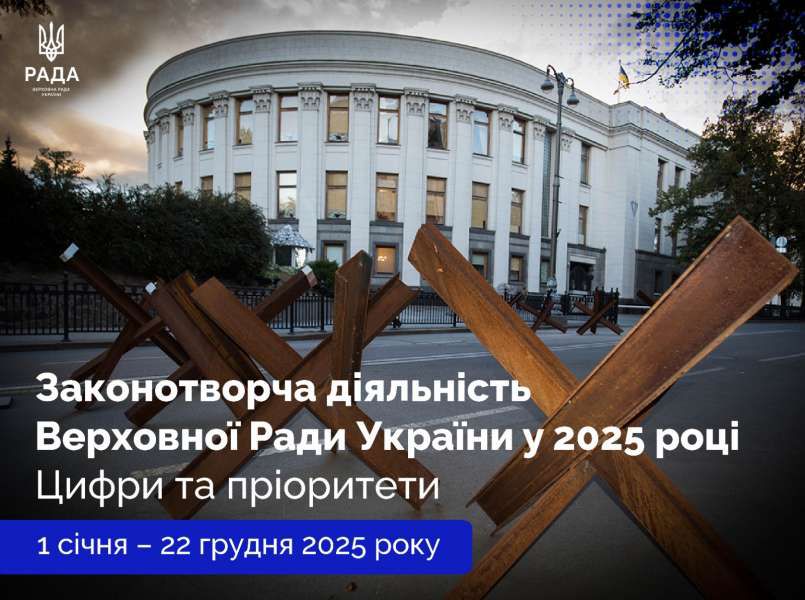 Законотворча діяльність Верховної Ради України у 2025 році: основні показники та пріоритети