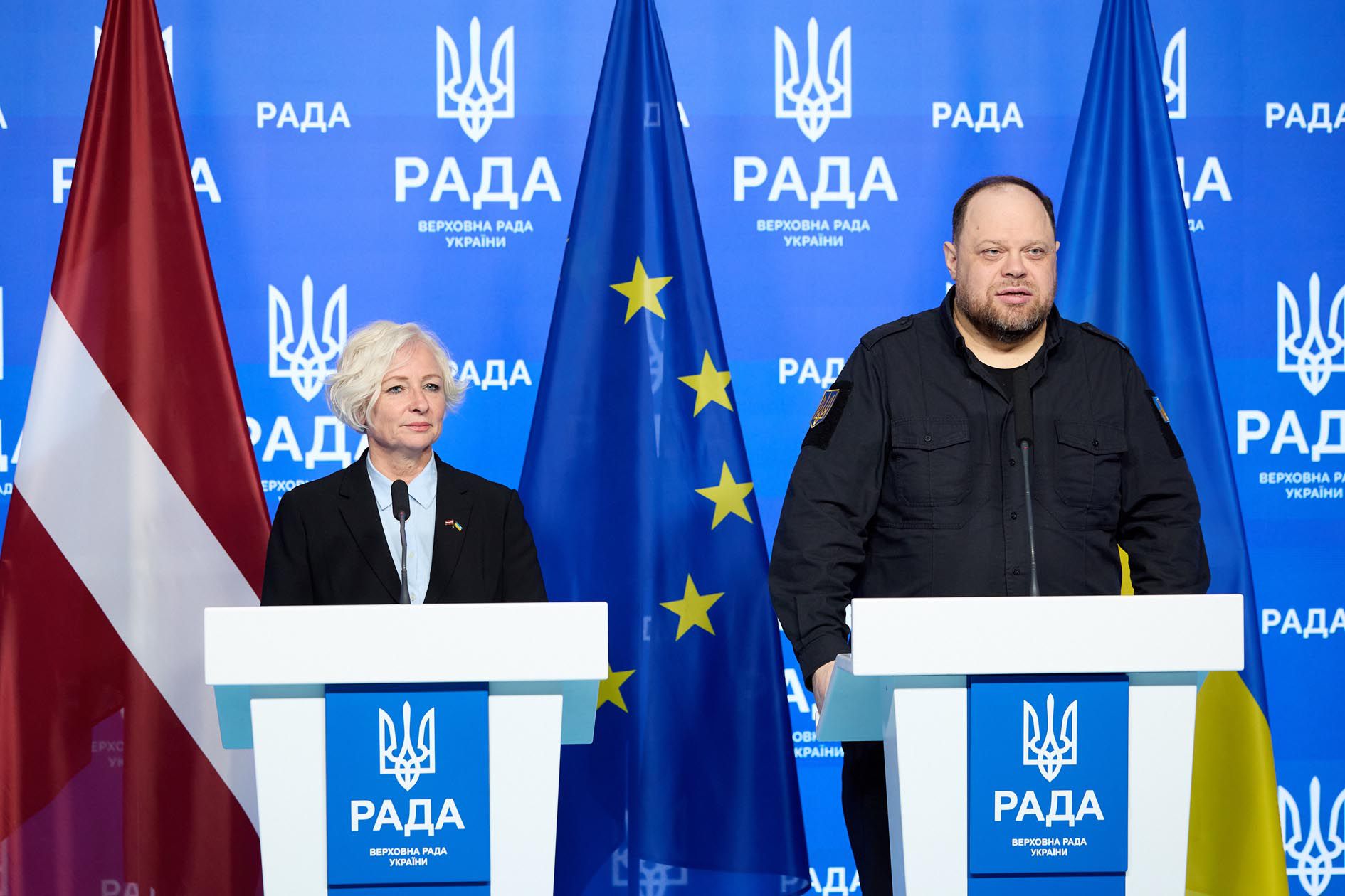 Голова Верховної Ради України Руслан Стефанчук зустрівся зі Спікером Саейми Латвійської Республіки Дайгою Мієрінею