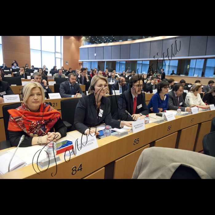 Візит Голови Верховної Ради України до Європейських інституцій (м. Брюссель).
Володимир Гройсман і Голова Комітету Європейського Парламенту з питань закордонних справ Е.Брок взяли участь у засіданні Комітету Європейського Парламенту з питань закордонних справ.
Українська делегація.
