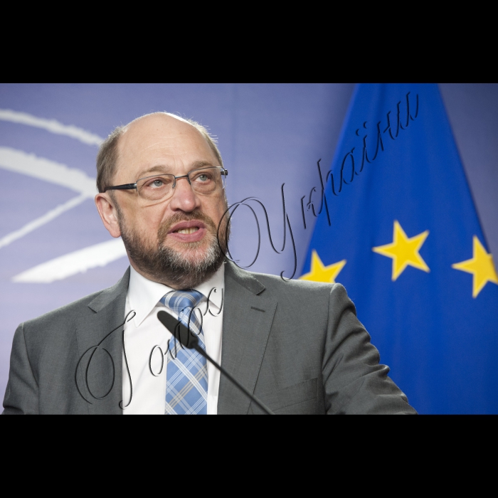 Візит Голови Верховної Ради України до Європейських інституцій (м. Брюссель).
Зустріч з Президентом Європейського Парламенту Мартіном Шульцем.
Спільний підхід до преси.
