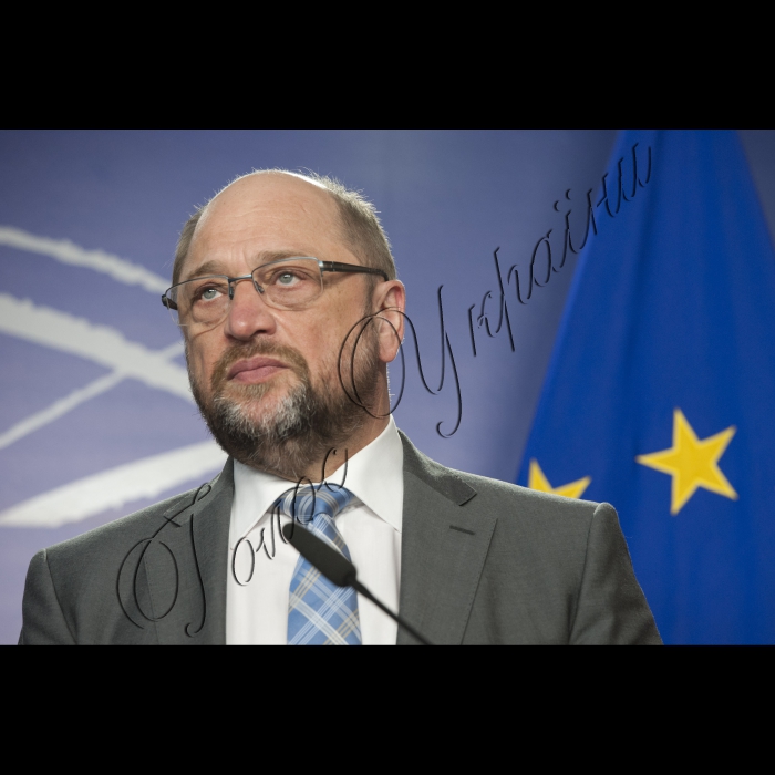 Візит Голови Верховної Ради України до Європейських інституцій (м. Брюссель).
Зустріч з Президентом Європейського Парламенту Мартіном Шульцем.
Спільний підхід до преси.
