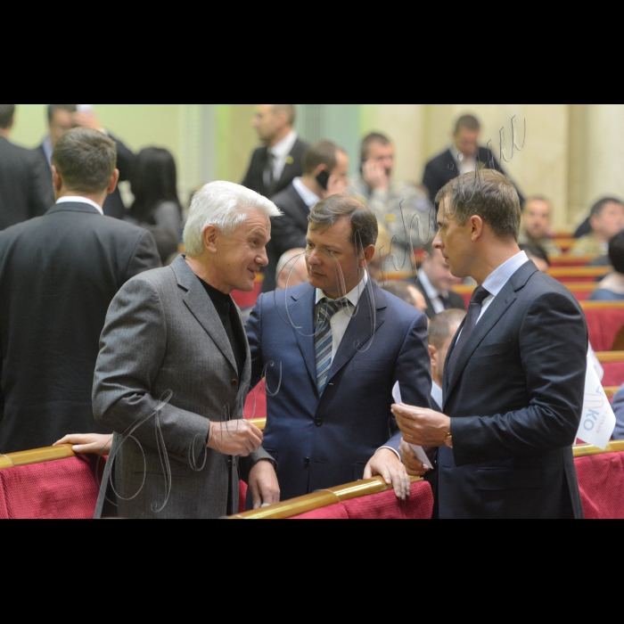 16 січня 2015. Пленарне засідання ВР. Володимир Литвин Олег Ляшко Ярослав Москаленко.