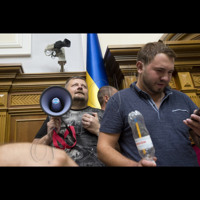 Позачергове засідання ВР, на якому 265-ма голосами «за» проголосований «Проект Закону про внесення змін до Конституції України (щодо децентралізації влади)» № 2217а
Оскільки президія була заблокована представниками радикальної партії Олега Ляшка, Голова ВР України вів засідання з трибуни для виступів. 