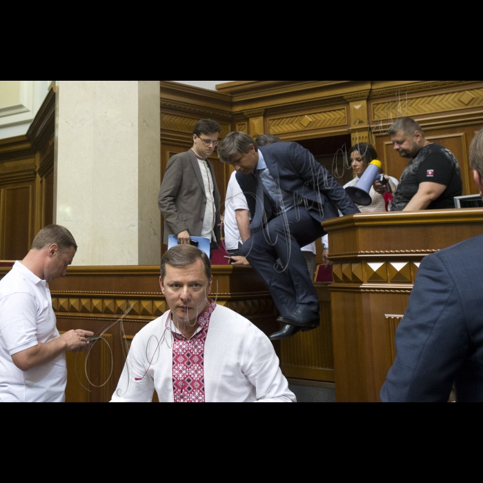 Позачергове засідання ВР, на якому 265-ма голосами «за» проголосований «Проект Закону про внесення змін до Конституції України (щодо децентралізації влади)» № 2217а
Оскільки президія була заблокована представниками радикальної партії Олега Ляшка, Голова ВР України вів засідання з трибуни для виступів. 